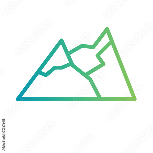 Nature Peak Rock Gradient Outline Icon