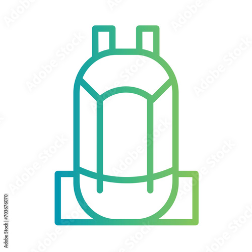 Bag Carrier Climbing Gradient Outline Icon