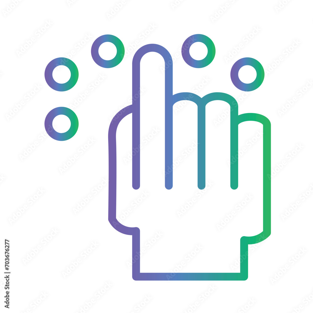 Braille Disability Reading Gradient Outline Icon Braille Disability Reading Gradient Outline Icon
