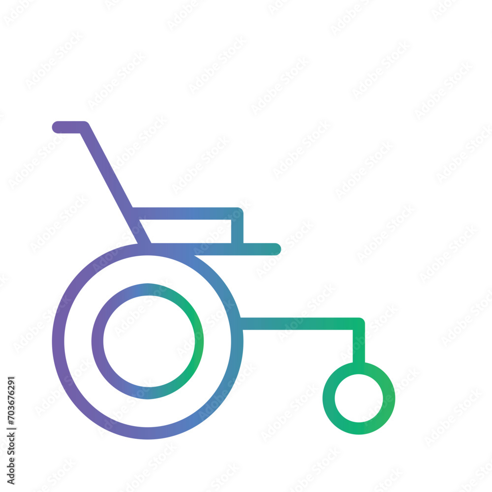 Care Disability Person Gradient Outline Icon Care Disability Person Gradient Outline Icon