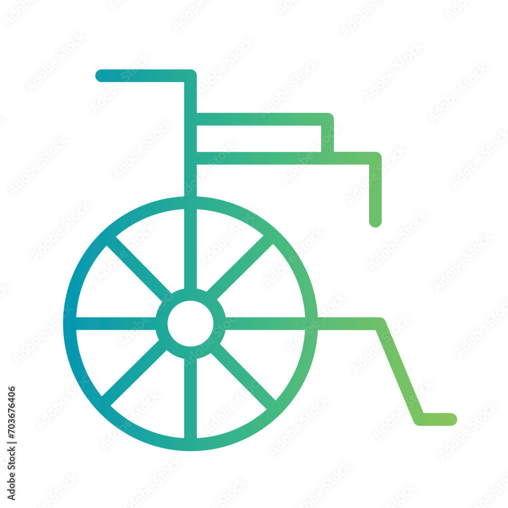Object Chair Wheel Gradient Outline Icon