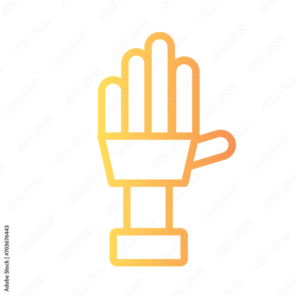 Fototapeta premium Artificial Hand Amputee Gradient Outline Icon