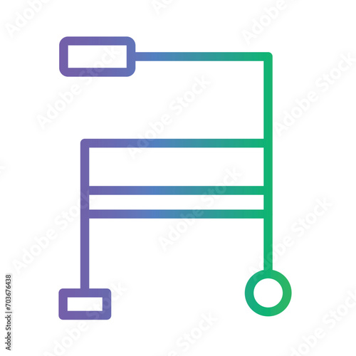 Aged Old Walker Gradient Outline Icon