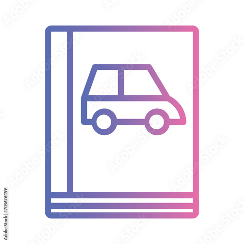 Book Car Parts Gradient Outline Icon