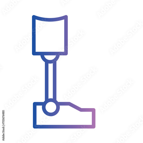 Artificial Leg Amputee Gradient Outline Icon