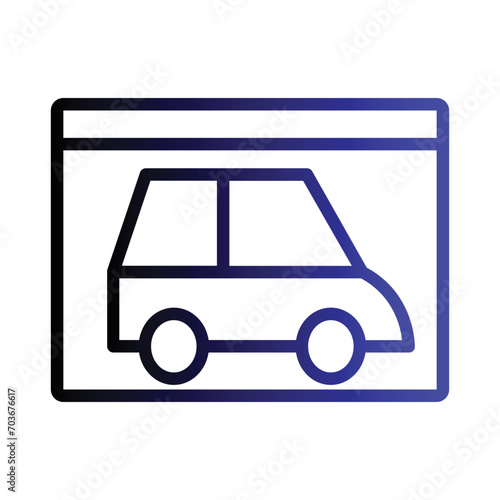 Lessons Driving School Gradient Outline Icon