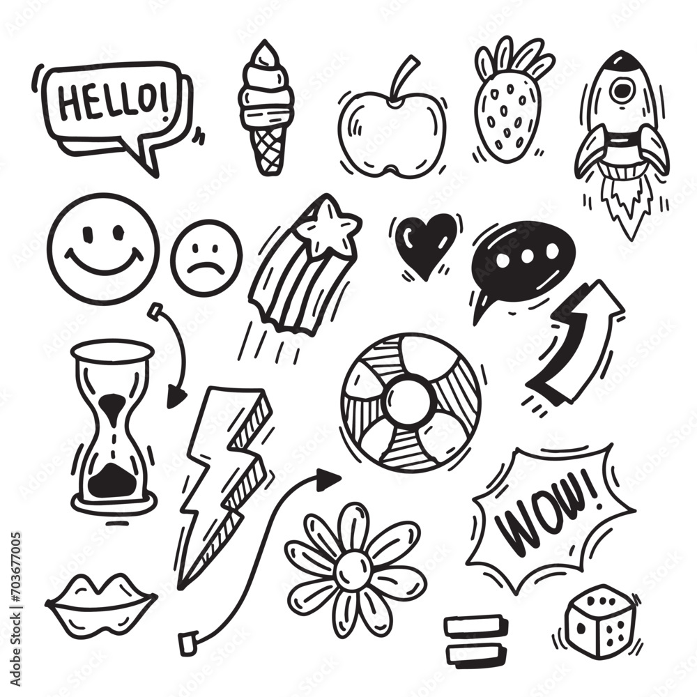 Hand drawn doodles scribble Vector EPS 10.eps