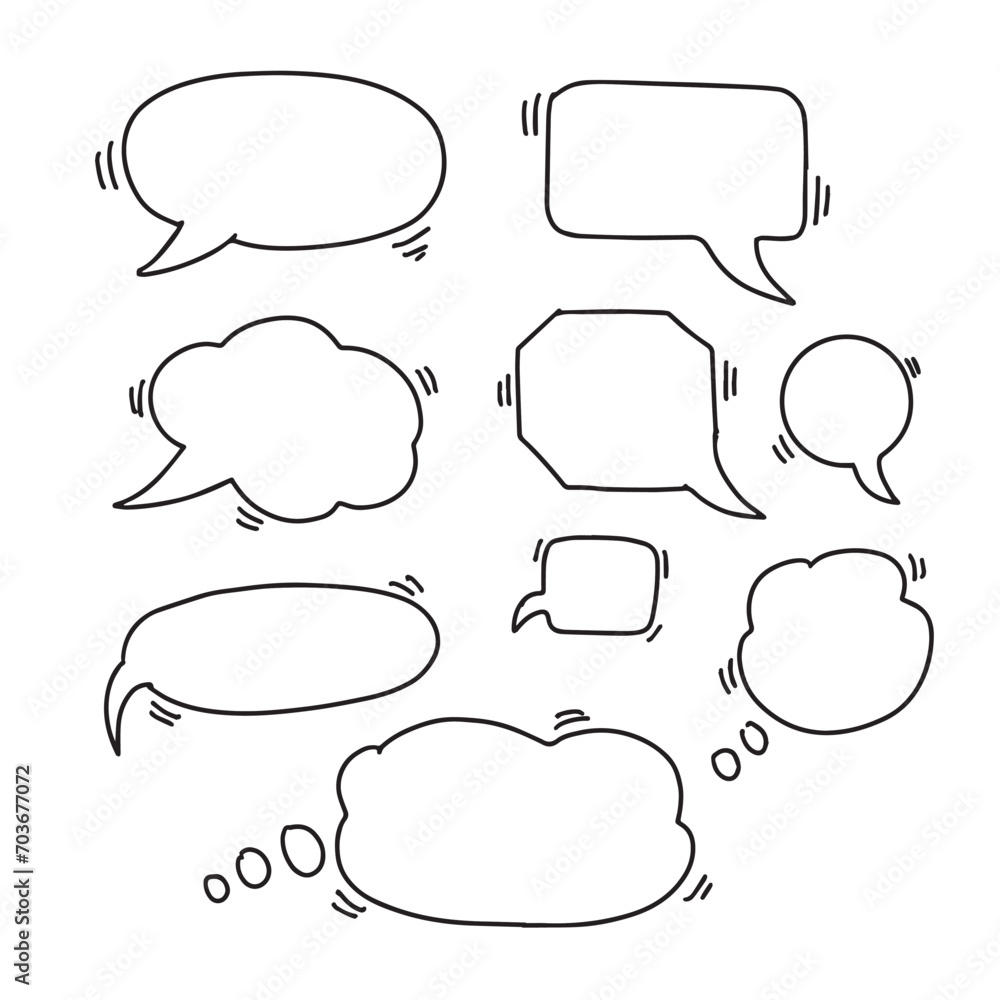 Hand drawn doodle sketch speech bubble set Vector EPS 10.eps Hand drawn doodle sketch speech bubble set Vector EPS 10.eps