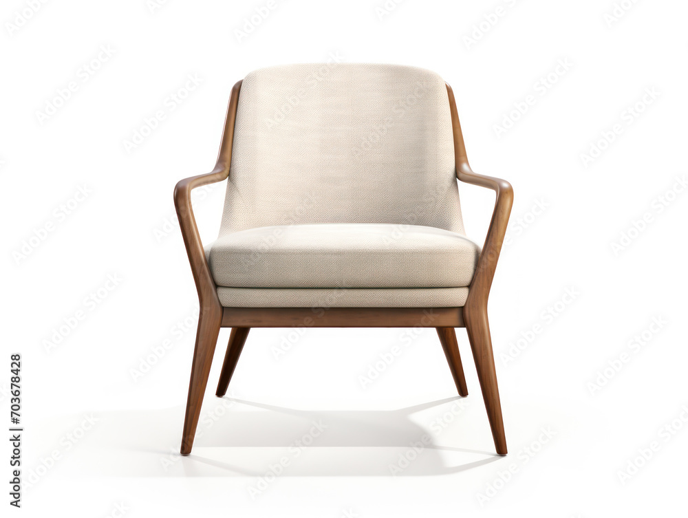 Wooden chair with soft seat isolated on white background Wooden chair with soft seat isolated on white background