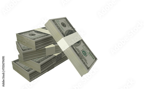 dollars buddles isolated in white background photo