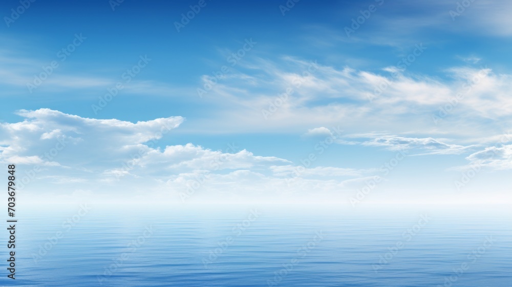 Calming blue palette, inviting viewers to experience its tranquility