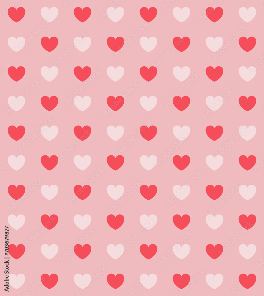 Vector seamless pattern with pink and red hearts, Valentine day texture 2 Vector seamless pattern with pink and red hearts, Valentine day texture 2