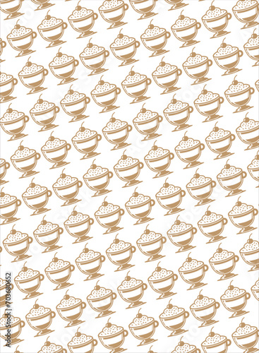 caffe capuchino pattern, hot drinks, vector backgroud