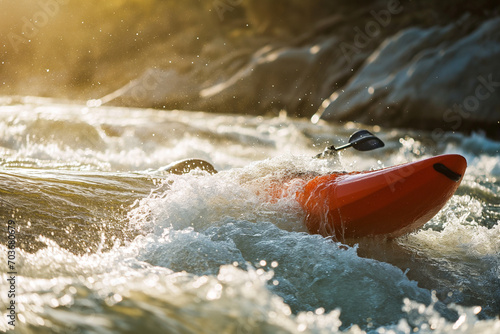Extreme kayaking, rushing, water, spring © Nim