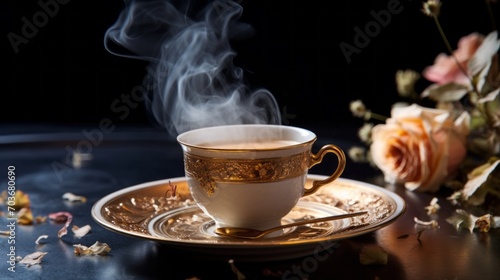 Aromatic steam enveloping a cup of elegance, a feast for the senses