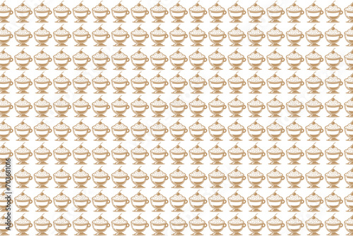 caffe capuchino pattern, hot drinks, vector backgroud