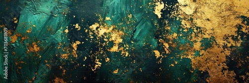 Grunge Background Texture in the Style Emerald Green and Gold - Amazing Grunge Wallpaper created with Generative AI Technology