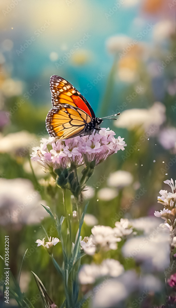 Fototapeta premium AI Generative image of a spring meadow