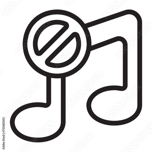 no music line icon
