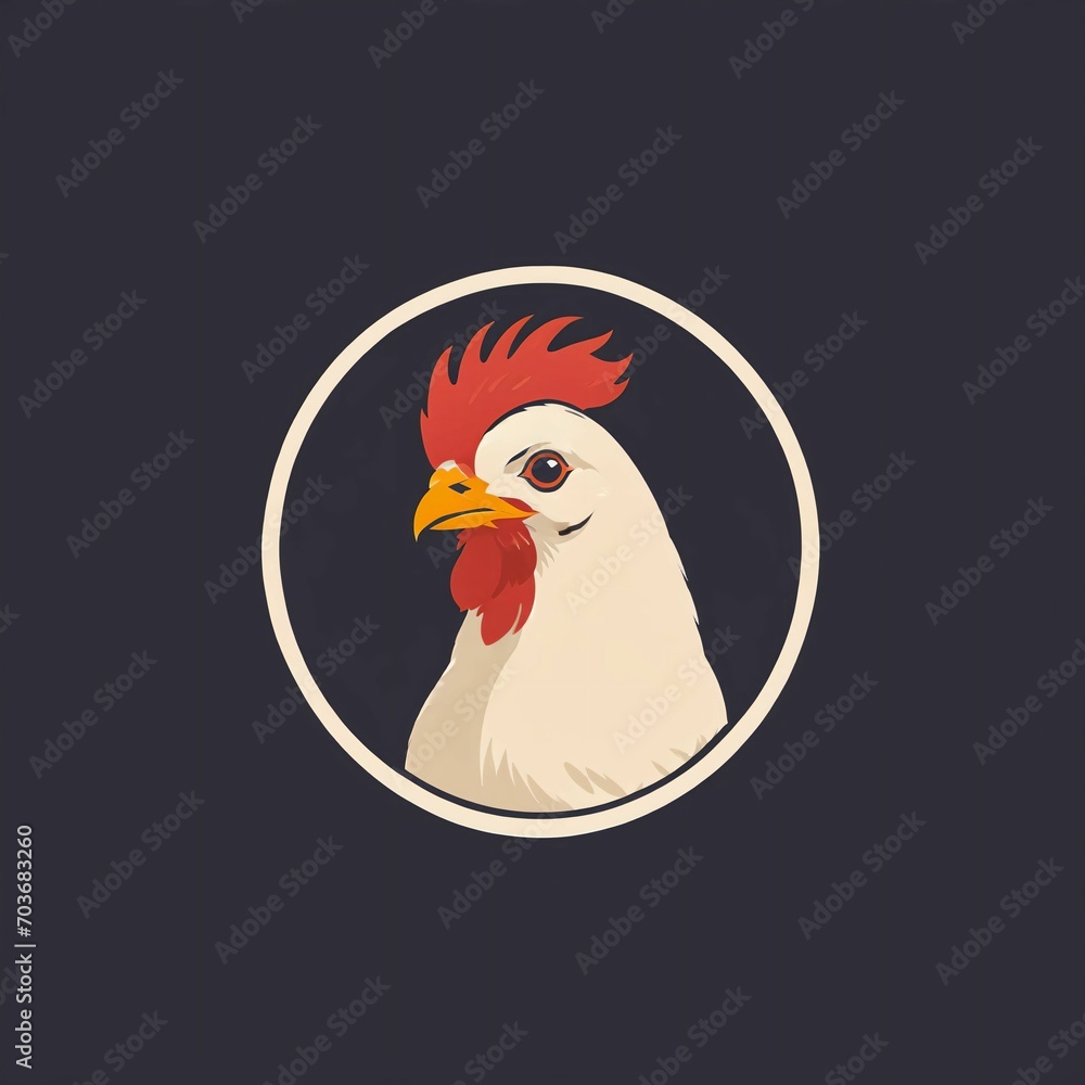 Cartoon chicken vector clip art illustration
