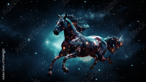 Orion the Cosmic Centaur amidst constellations and galaxies © Cloudyew