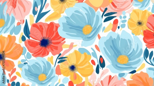Playful and dynamic flower pattern with a sense of movement © Cloudyew
