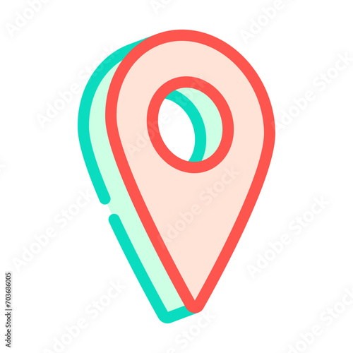 red pointer map location color icon vector. red pointer map location sign. isolated symbol illustration