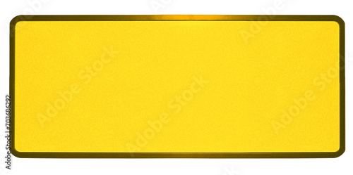 Plaque d’immatriculation tuning en aluminium jaune bordure dorée  photo