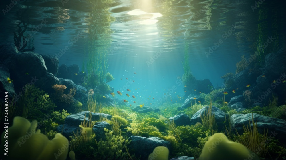 Fototapeta premium Mesmerizing 3D scene, showcasing the beauty of depth and imagination