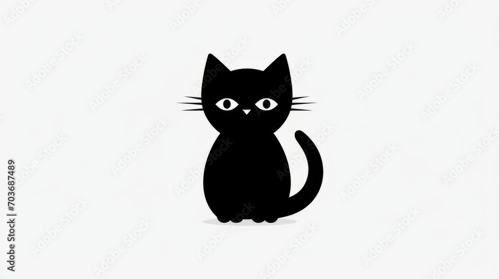 Obraz premium Minimalist cat outline clip art with a minimalist touch