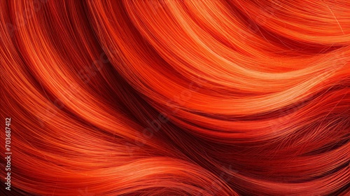 Isolated red hair strands with vibrant highlights