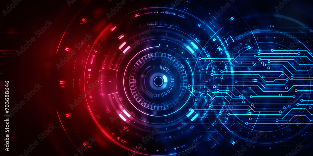 2d illustration Abstract futuristic electronic circuit technology background
2d illustration Abstract futuristic electronic circuit technology background