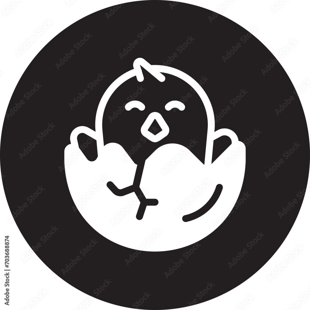 Obraz premium chick glyph icon