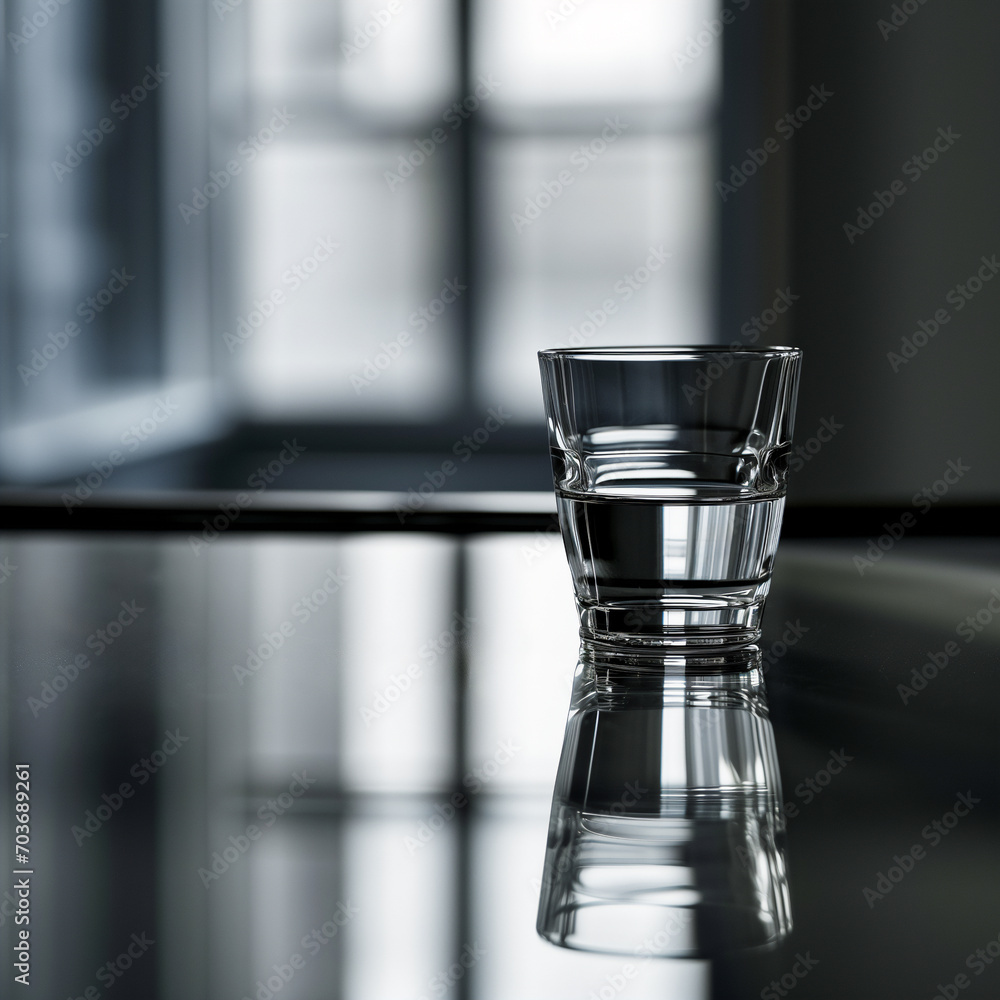 A glass on a table A glass on a table