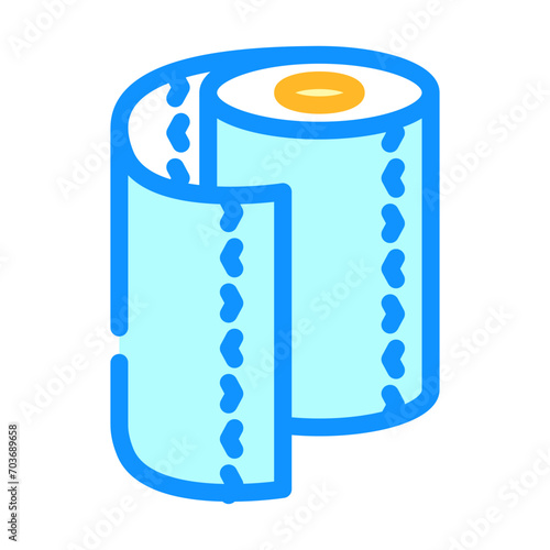 white roll paper towel color icon vector. white roll paper towel sign. isolated symbol illustration