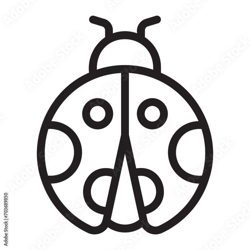 ladybug line icon