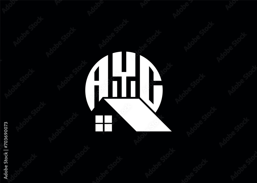 Real Estate Letter AYC Monogram Vector Logo.Home Or Building Shape AYC Logo.