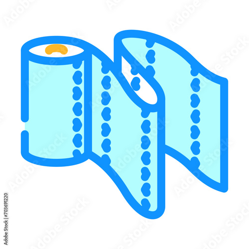 paper towel unrolling color icon vector. paper towel unrolling sign. isolated symbol illustration