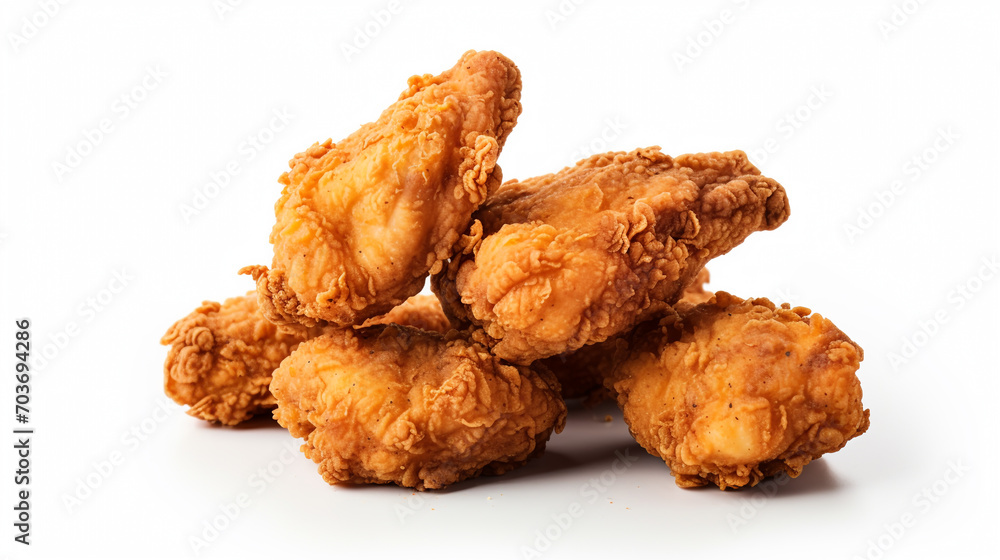 Fried chicken isolated on white background. Fried chicken isolated on white background.