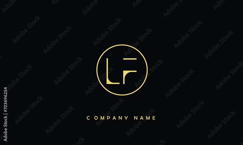 LF, FL, L, F Abstract Letters Logo Monogram LF, FL, L, F Abstract Letters Logo Monogram