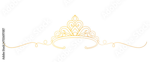 golden crown line art style.