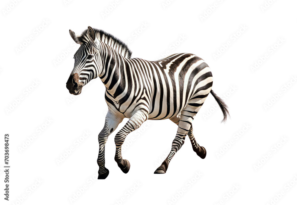 Fototapeta premium _Zebra_running_closeup_full_body