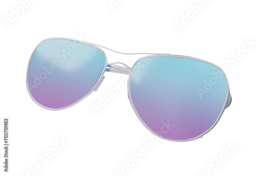 3d element for summer sunglasses isolated on white background.