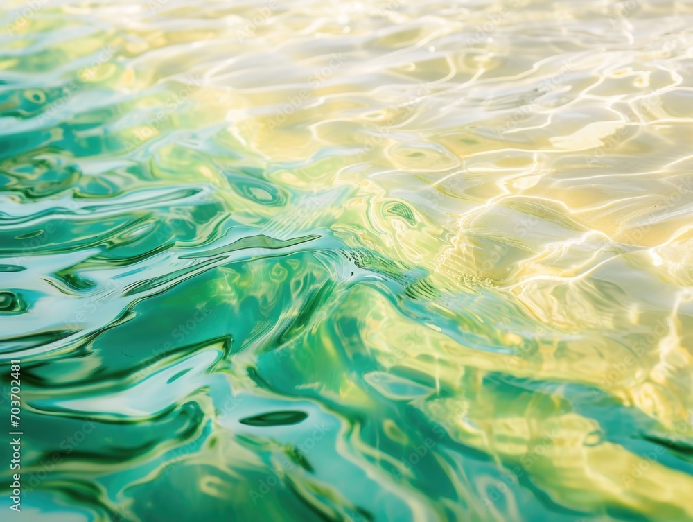 Rippling Golden Water Surface Reflecting Light with Gentle Waves and Fluid Motion
