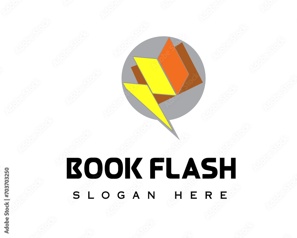 creative book flash logo design template
