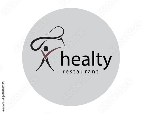 healty restaurant logo design template
