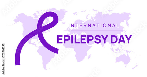 Epilepsy awareness month. International epilepsy day with purple ribbon. World Epilepsy Day. Purple Day