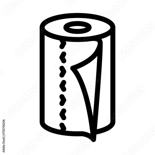 napkin roll paper towel line icon vector. napkin roll paper towel sign. isolated contour symbol black illustration