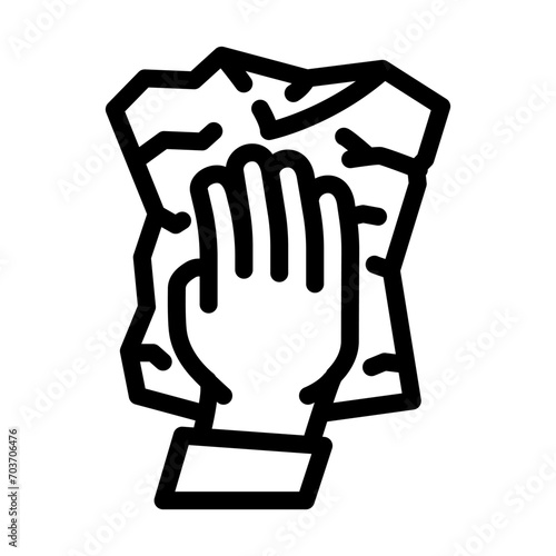cleaning with paper towel line icon vector. cleaning with paper towel sign. isolated contour symbol black illustration
