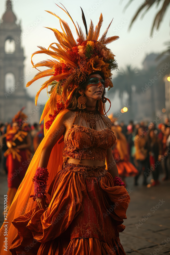 Naklejka premium Frau im Carneval Brasilien